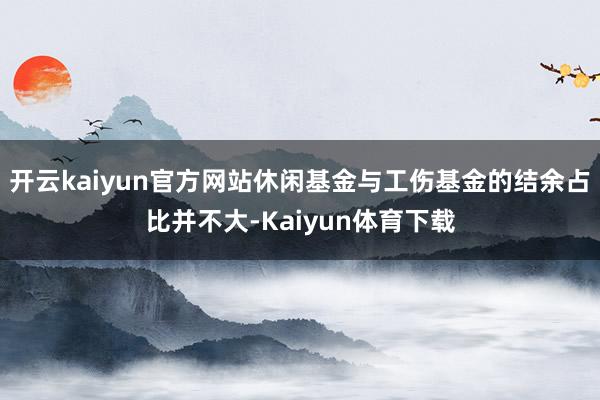 开云kaiyun官方网站休闲基金与工伤基金的结余占比并不大-Kaiyun体育下载