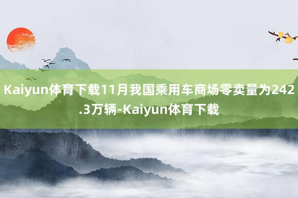 Kaiyun体育下载11月我国乘用车商场零卖量为242.3万辆-Kaiyun体育下载