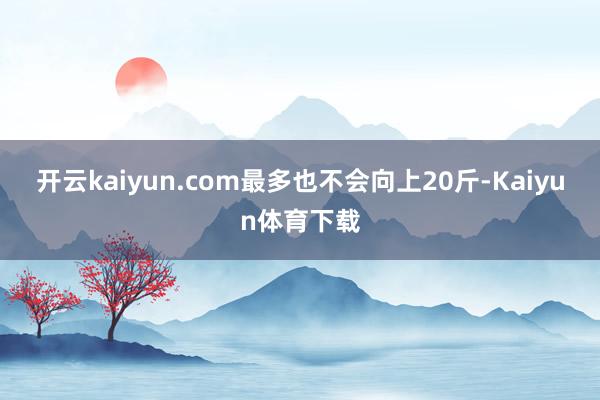 开云kaiyun.com最多也不会向上20斤-Kaiyun体育下载
