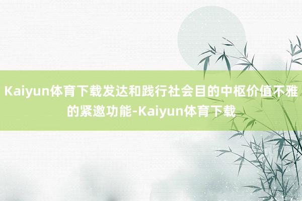 Kaiyun体育下载发达和践行社会目的中枢价值不雅的紧邀功能-Kaiyun体育下载