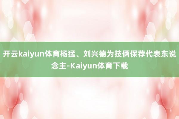 开云kaiyun体育杨猛、刘兴德为技俩保荐代表东说念主-Kaiyun体育下载
