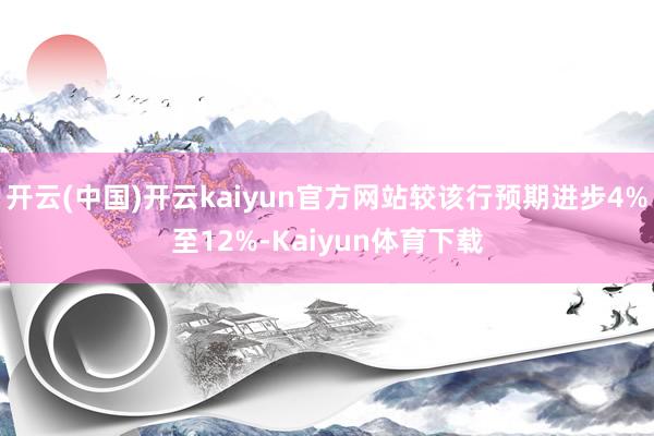 开云(中国)开云kaiyun官方网站较该行预期进步4%至12%-Kaiyun体育下载