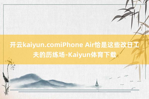 开云kaiyun.comiPhone Air恰是这些改日工夫的历练场-Kaiyun体育下载