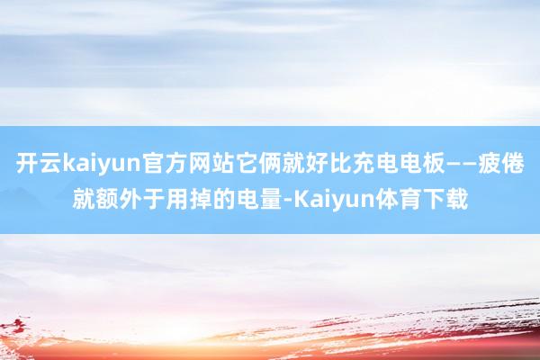 开云kaiyun官方网站它俩就好比充电电板——疲倦就额外于用掉的电量-Kaiyun体育下载