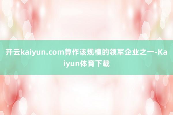 开云kaiyun.com算作该规模的领军企业之一-Kaiyun体育下载