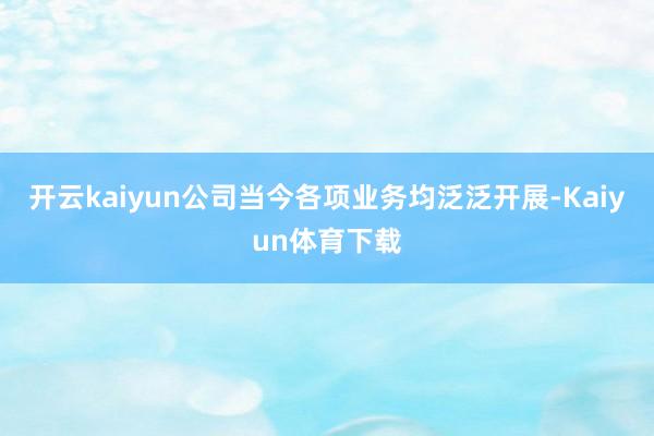 开云kaiyun公司当今各项业务均泛泛开展-Kaiyun体育下载