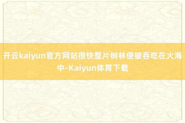 开云kaiyun官方网站很快整片树林便被吞吃在火海中-Kaiyun体育下载