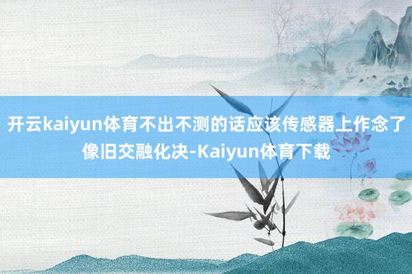 开云kaiyun体育不出不测的话应该传感器上作念了像旧交融化决-Kaiyun体育下载