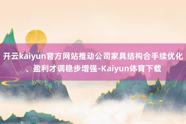 开云kaiyun官方网站推动公司家具结构合手续优化、盈利才调稳步增强-Kaiyun体育下载