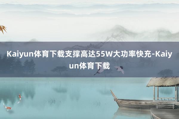 Kaiyun体育下载支撑高达55W大功率快充-Kaiyun体育下载