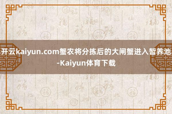 开云kaiyun.com蟹农将分拣后的大闸蟹进入暂养池-Kaiyun体育下载